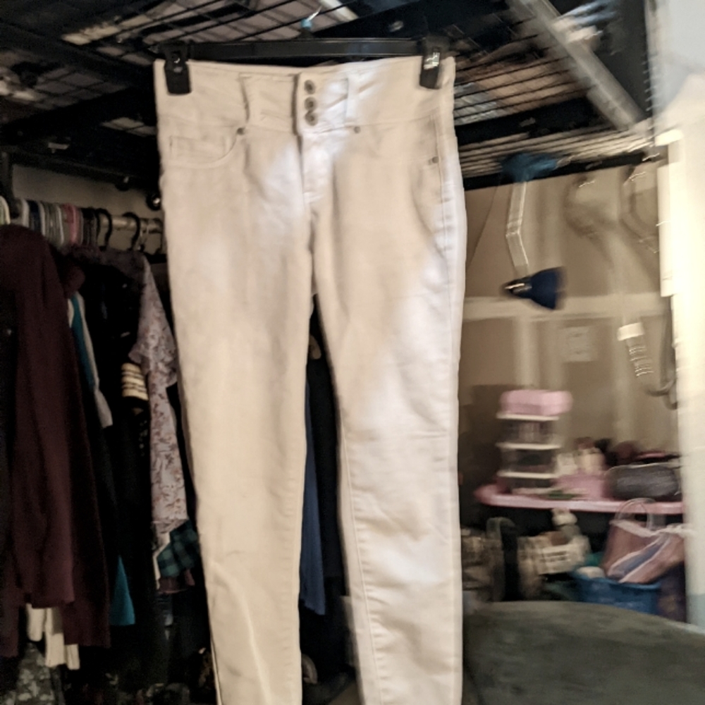 Blue Savvy White High Waisted Skinny Jeans